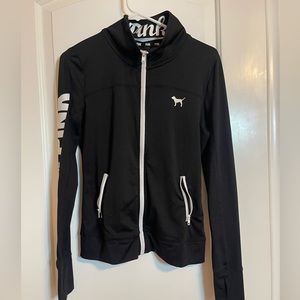 BLACK & WHITE PINK SIZE XS ATHLETIC JACKET